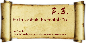 Polatschek Barnabás névjegykártya